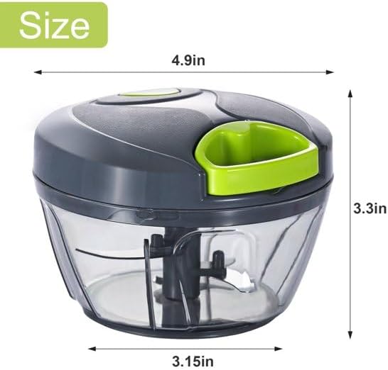 Manual Food Processor Vegetable Chopper, Portable Hand Pull String