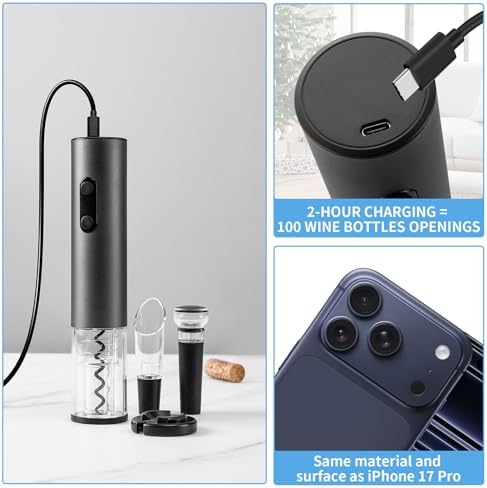 Rechargeable Electric Wine Bottle Opener Set, Automatic Wine Opener