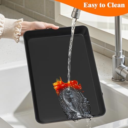 SpaceTrove 6-Pack Serving Tray Set, Reusable Plastic Serving Platter