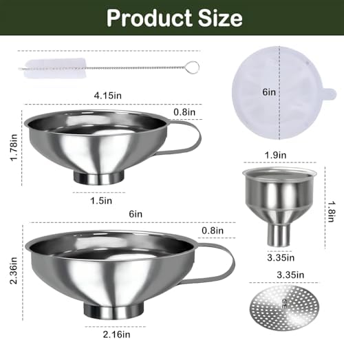 Yevior Canning Funnel for Filling Mason Jars,Bottles (5-Pack)