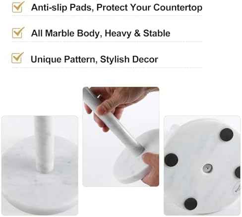 Koville Carrara Marble Paper Towel Holder, 6"