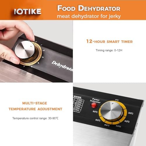 Stainless Steel 6-Layer Food Dehydrator, 12-Hour Timer