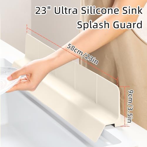 23" Ultra Silicone High Sink Splash Guard, Beige