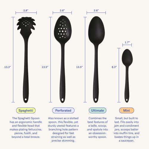 GIR 13-Inch Silicone Spaghetti & Pasta Spoon, Navy