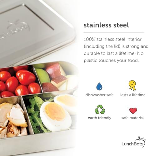 LunchBots Medium Uno Stainless Steel Kids Bento Box 1-Section Pink