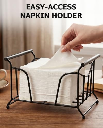 HULISEN 3-Tier Buffet Caddy, 7-Piece Paper Plate & Utensil Holder for