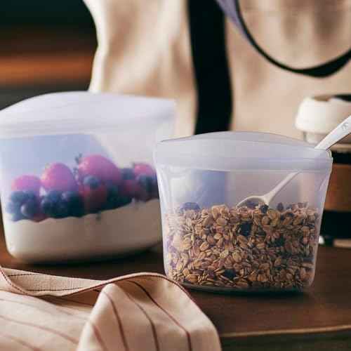 Stasher Premium Reusable Silicone Food Storage Bags, 6-Pack, Clear