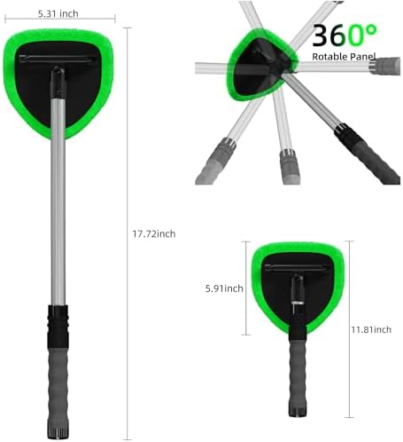 Windshield Cleaner Tool with Extendable Handle up to 19.7"