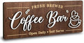 Coffee Bar Sign for Wall, Vintage Cafe Station Signs for Coffee Bar