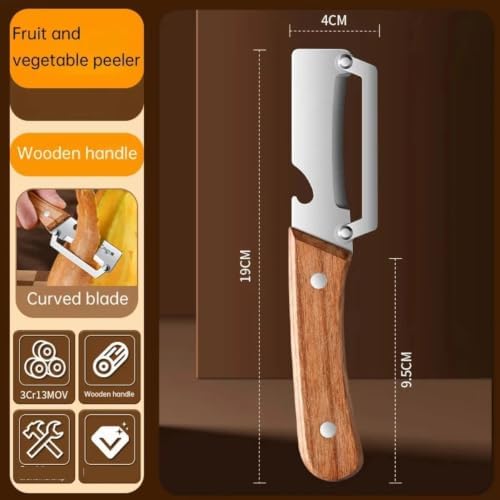 Stainless Steel Peeler with Wooden Handle, Fruit Vegetable Peeling