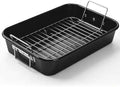 Turkey Roasting Pan with Rack for Oven 16" * 11" Carbon Steel Roaster Pan