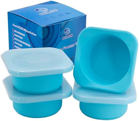 Freezer Soup Tray Silicone Molds - 2 Cup Freezer Cube With Lid,Food
