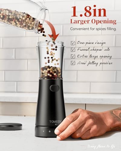Electric Salt and Pepper Grinder Set, Stainless Steel, 4.5 oz