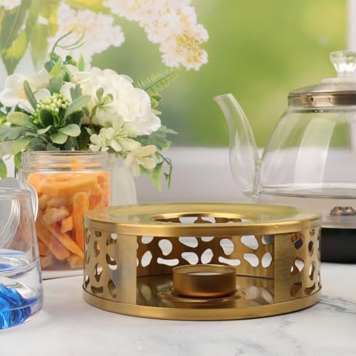 4 PCS 6 inch Round Teapot Warmer, Stainless Steel Teapot Warmer with