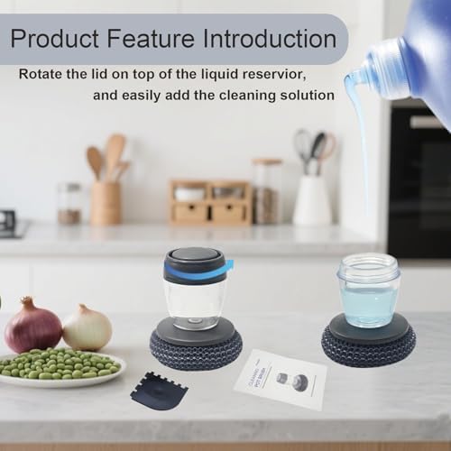 Dish Scrubber with Soap Dispenser, Steel Wool