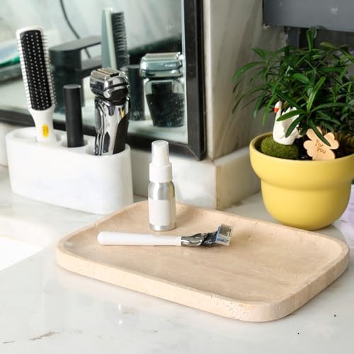 Marble Vanity Tray, Beige Stone