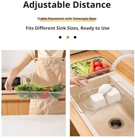 Over the Sink Colander,Expandable Strainers and Colanders with Fine