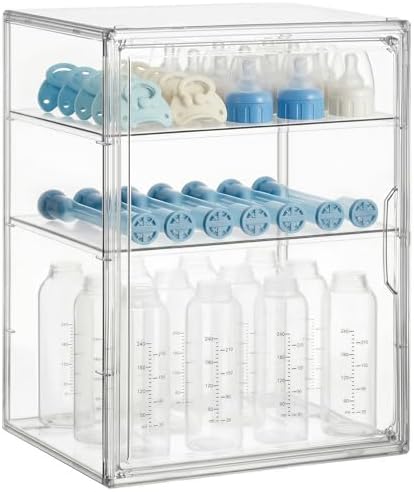 HBlife Baby Bottle Storage Organizer, 3 Tiers, Clear Acrylic