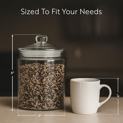 Restaurantware Glass Storage Container - 1 Case - 0.53 Gallon Airtight