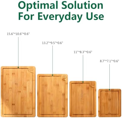 Wooden Cutting Boards for Kitchen-Bamboo Cutting Board Set