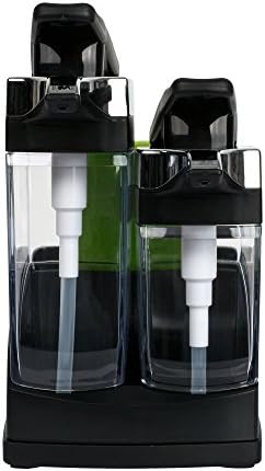 Casabella Sink Sider Duo Soap Dispensers with Sponge, Black and Chrome