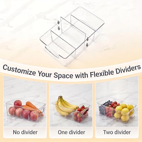 Clear Plastic Storage Bins with Removable Dividers – Pantry Snack