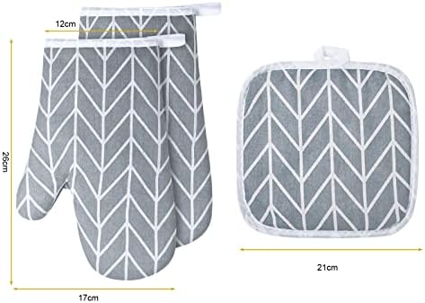 AUAUY Oven Mitts and Pot Holders, 6PCS Set, 392°F