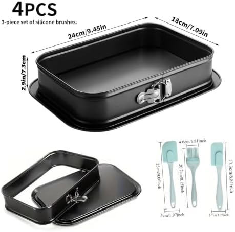 14 Inch Rectangle Springform Pan, Leakproof Non-Stick Cheesecake Pan