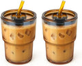 13 oz Glass Tumbler with Glass Straw and Lid