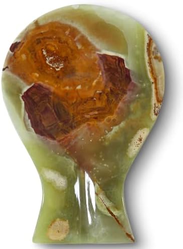 Luxury Handmade Multi Green Calcite Crystal Spoon Rest for Kitchen