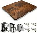 Wood Coffee Maker Appliance Slider Rolling Tray