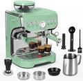 Amaste Espresso Machine with Grinder and Steam Wand, Retro Green