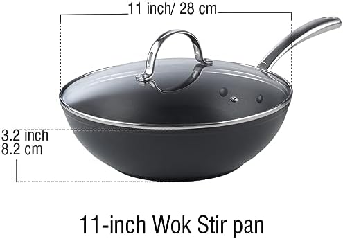 Cooks Standard Classic 11-Inch Hard Anodized Nonstick Wok Stir Fry Pan