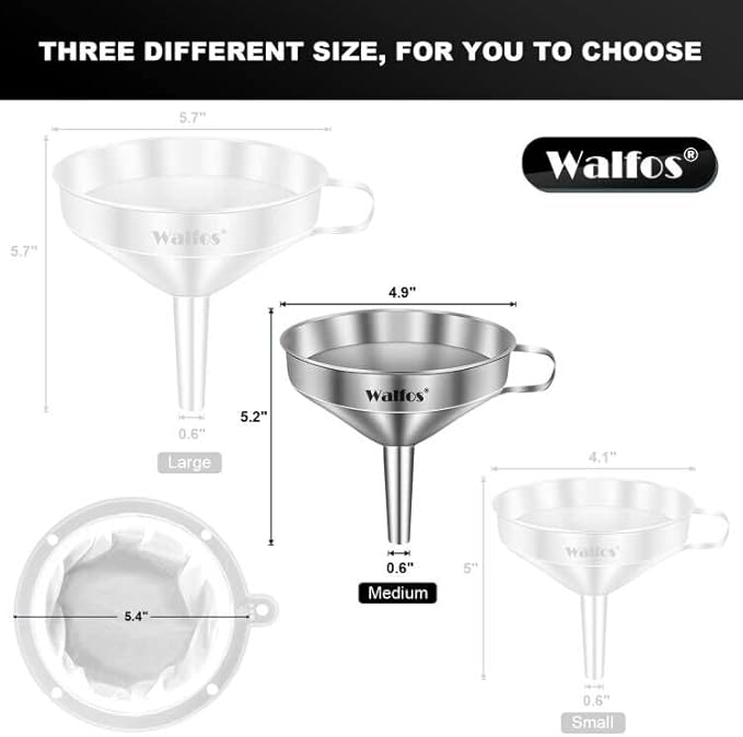 Stainless Steel Funnel, Walfos Kitchen Funnel - Image 5