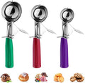 Cookie Scoop Set of 3, Ice Cream Scoop with Trigger & Anti-Freeze Grip