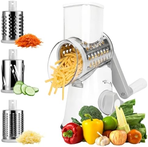 Hand-Crank Rotary Cheese Grater with Handle