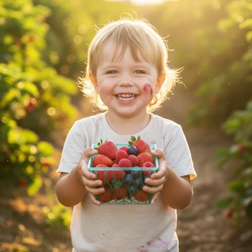 ZAVOOS 100 Pack Pint Size Plastic Berry Baskets with Open Weave