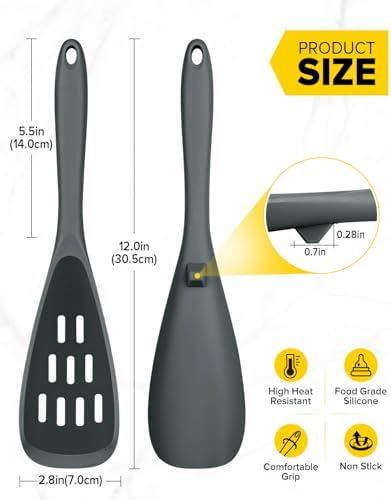 BUNDLEPRO Silicone Cooking Spoons for Nonstick Cookware, One-Piece