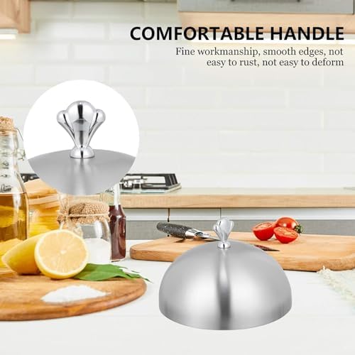 Stainless Steel Food Cover Dish Dust Cover Dome Steak Lid for Home