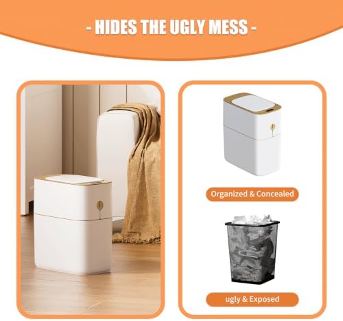 funest 3.6 Gallon Slim Motion Sensor Bathroom Trash Can