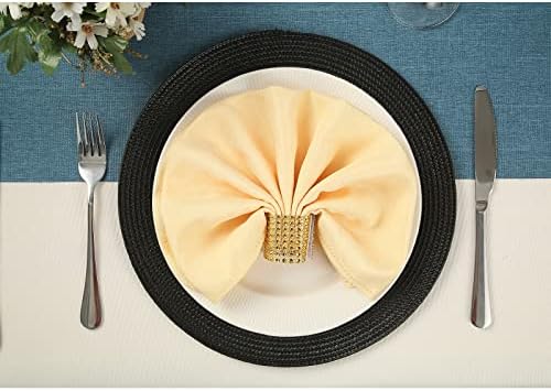 Round Braided Placemats Set of 6, 12.6 Inch Small Circle Place Mats