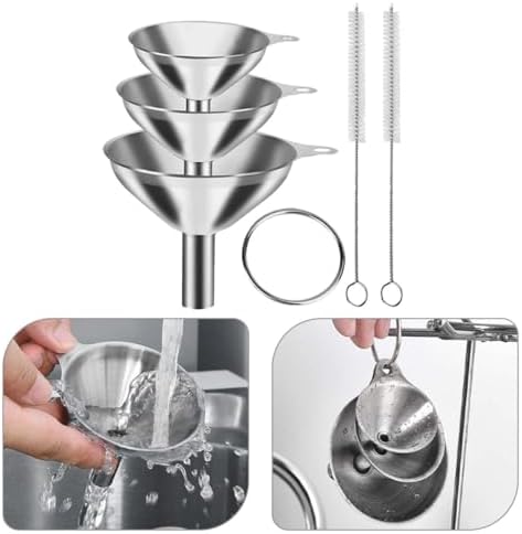 Stainless Steel Funnel Set, Kitchen Canning Oil Funnel