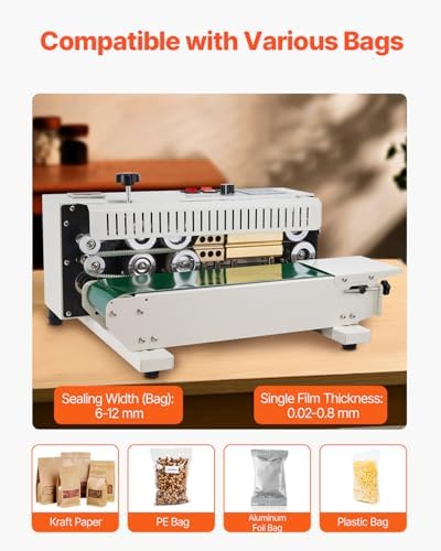 VEVOR FR900K Band Sealing Machine, 0.02-0.08 mm Bags