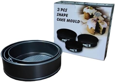 3pcs Set Detachable Cheesecake Mold Metallic Carbon Steel Leakproof