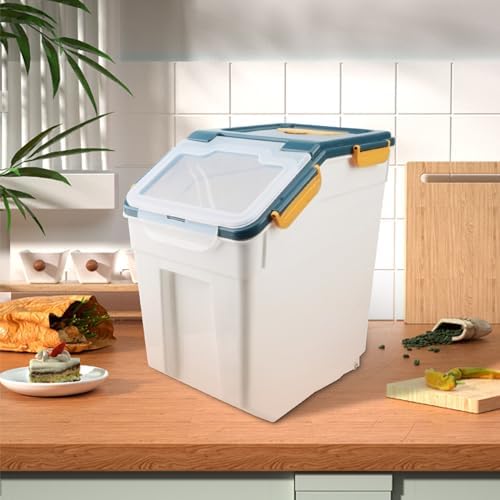 50 lbs Flour Storage Container, 2 Pack Rice Storage Container (Blue)