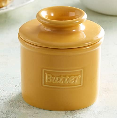 Butter Bell Crock by L. Tremain French Ceramic Butter Keeper, Yellow