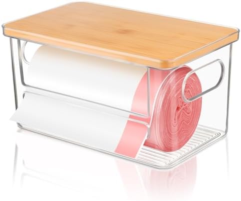 Trash Bag Holder Dispenser, Under Sink Organizer for Pantry, Kitchen