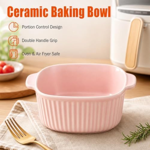 Ceramic Baking Dishes with Silicone Lids for Oven, Casserole Dishes
