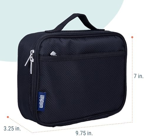 Wildkin Kids Insulated Lunch Box, Rip-Stop Black