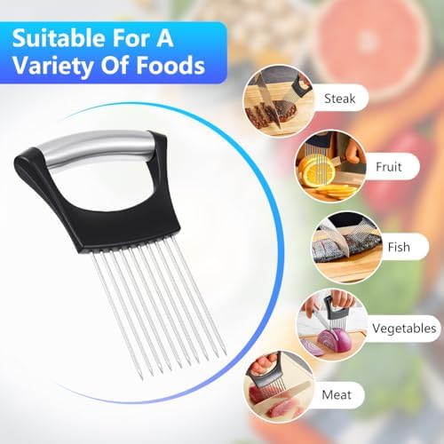 Stainless Steel Onion Holder for Slicing, Onion Slicer and Cutter